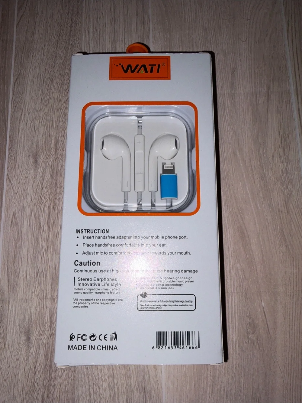 W-10 White Pop-Up Earphones with Lightning Connector